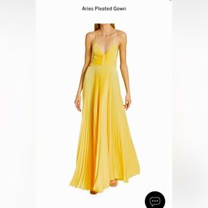 ALC Aries Yellow Pleated Gown Formal
